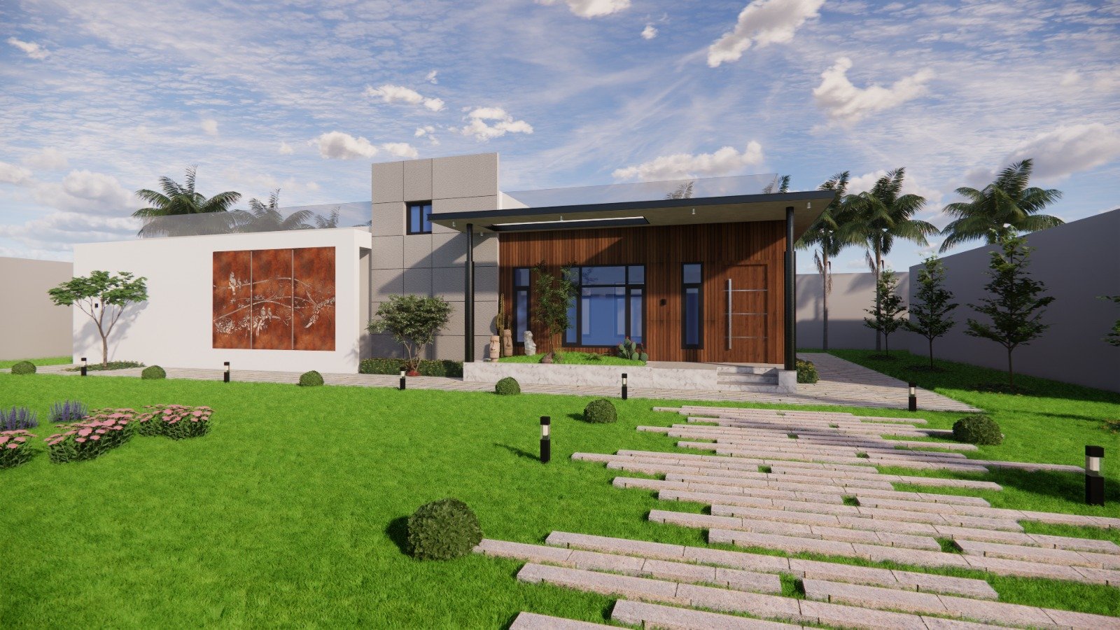 Contemporary residential facade